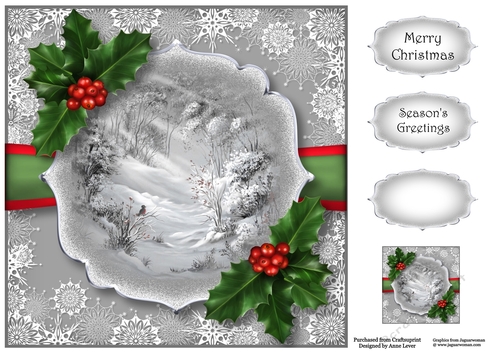 Snowflakes Border - Sunbeams On The Snow 8x8