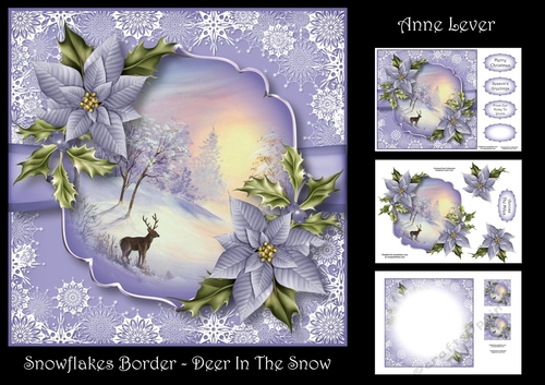 Snowflakes Border - Deer In The Snow