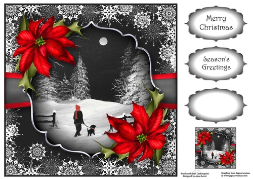 Snowflakes Border - Midnight Christmas Walk 8x8