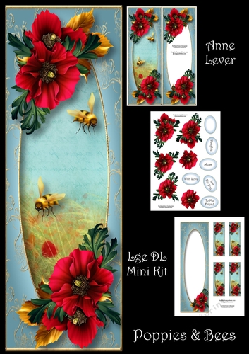 Poppies & Bees Lge DL