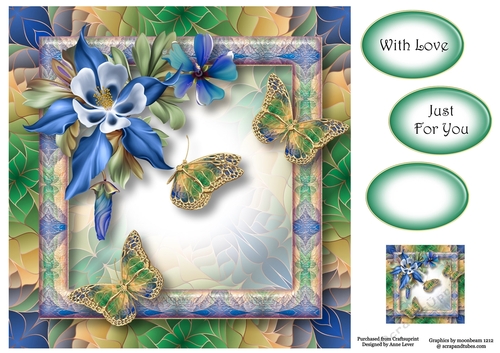 Art Nouveau Bright & Butterflies - Fleur De La Foret 8x8