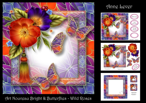 Art Nouveau Bright & Butterflies - Wild Roses