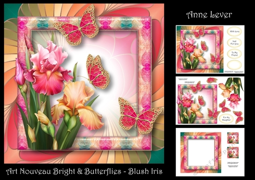 Art Nouveau Bright & Butterflies - Blush Iris