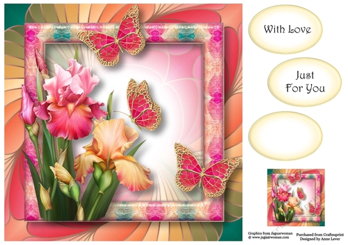 Art Nouveau Bright & Butterflies - Blush Iris 8x8