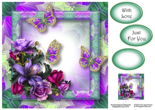 Art Nouveau Bright & Butterflies - Soft Gothic 8x8