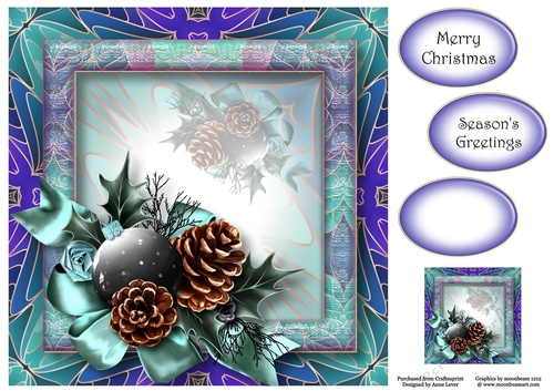 Art Nouveau Bright Christmas - Tiffany Blue 8x8