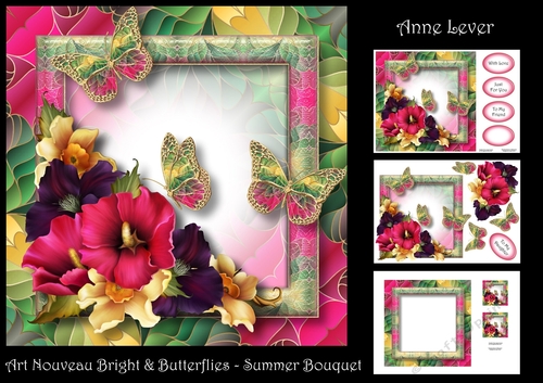 Art Nouveau Bright & Butterflies - Summer Bouquet