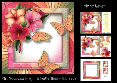 Art Nouveau Bright & Butterflies - Hibiscus