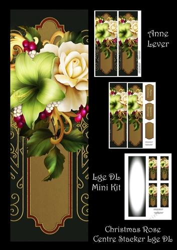 Christmas Rose Centre Stacker Lge DL