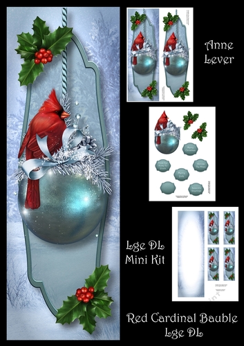 Red Cardinal Bauble Lge DL