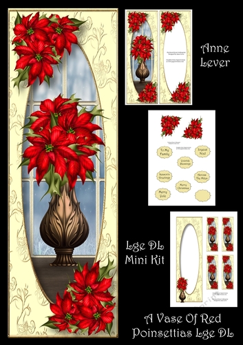 A Vase Of Red Poinsettias Lge DL