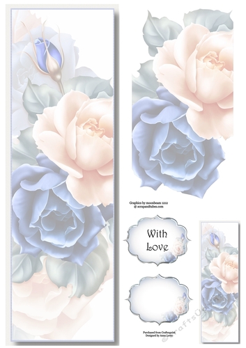 Lge DL Faded Roses