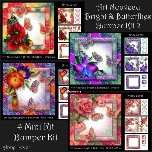 Art Nouveau Bright & Butterflies Bumper Kit 2