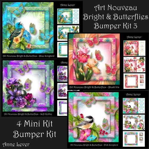 Art Nouveau Bright & Butterflies Bumper Kit 3