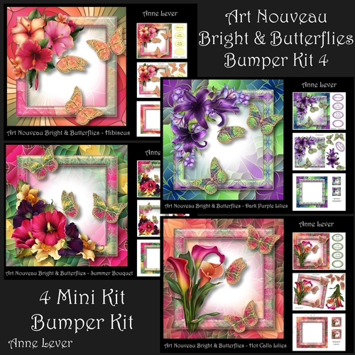 Art Nouveau Bright & Butterflies Bumper Kit 4