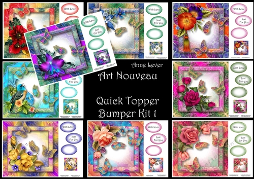 Art Nouveau Bright & Butterflies QUICK TOPPER Bumper Kit 1