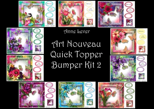 Art Nouveau Bright & Butterflies QUICK TOPPER Bumper Kit 2
