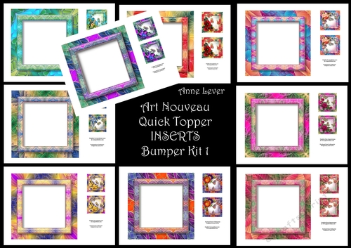 Art Nouveau Bright & Butterflies Quick Topper INSERTS Bumper Kit 1