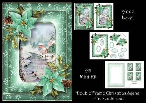Double Frame Christmas Scene - Frozen Stream