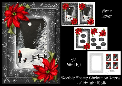 Double Frame Christmas Scene - Midnight Walk