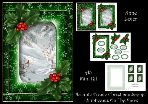 Double Frame Christmas Scene - Sunbeams On The Snow