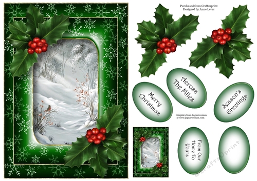 Double Frame Christmas Scene - Sunbeams On The Snow A5