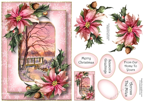 Double Frame Christmas Scene - Christmas Sunset A5