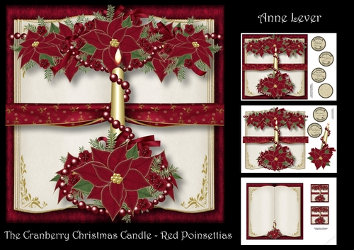The Cranberry Christmas Candle - Red Poinsettias