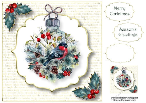 White & Gold - The Woodlands Bauble 8x8