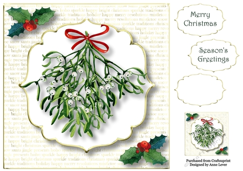 White & Gold - Merry Mistletoe 8x8