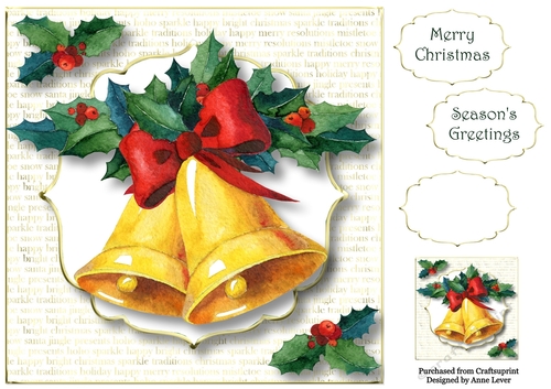 White & Gold - Christmas Bells 8x8