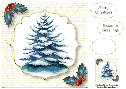 White & Gold - The Snowy Tree 8x8