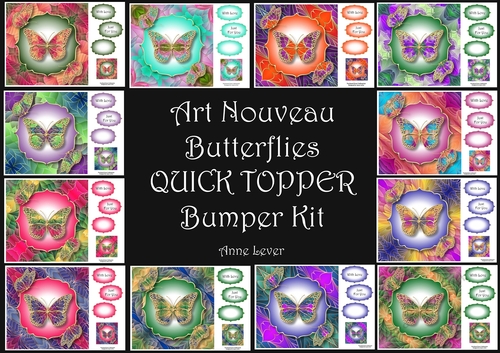 Art Nouveau Butterflies Quick Topper Bumper Kit