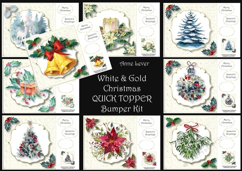 White & Gold Christmas QUICK TOPPER Bumper Kit