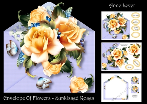 Envelope Of Flowers - Sunkissed Roses