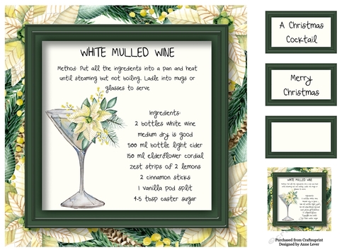 A Christmas Cocktail - White Mulled Wine 8x8