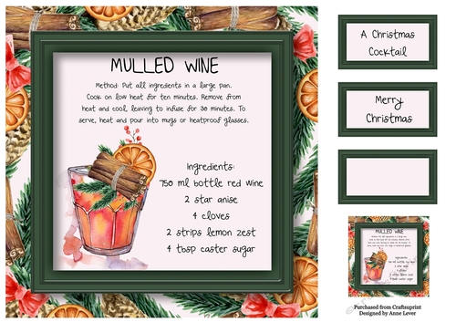 A Christmas Cocktail - Mulled Wine 8x8