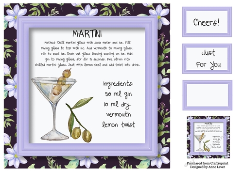 Classic Cocktails - Martini 8x8