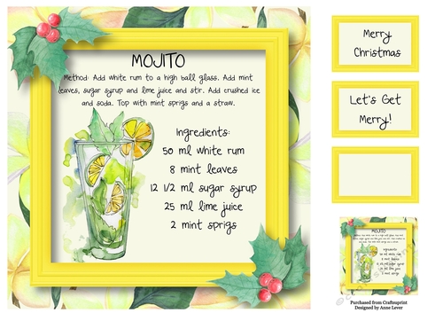A Christmas Cocktail - Mojito 8x8