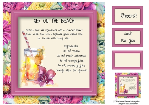 Party Cocktails - Sex On The Beach 8x8