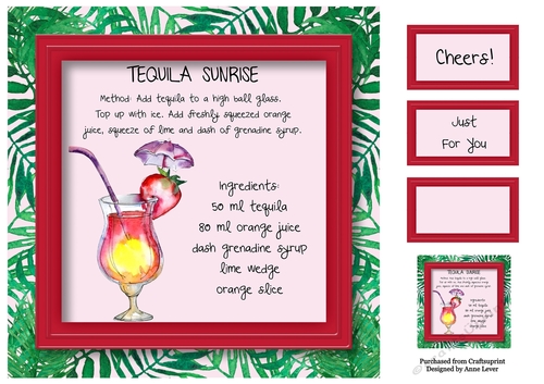 Party Cocktails - Tequila Sunrise 8x8