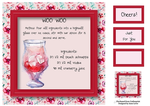 Party Cocktails - Woo Woo 8x8