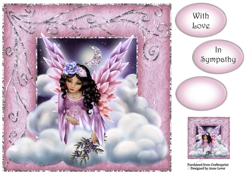 Guardian Angel In Pink & Purple 8x8