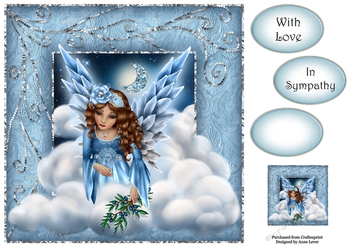 Guardian Angel In Blue 8x8
