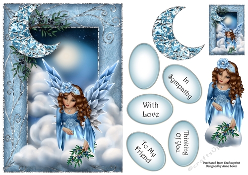 Guardian Angel Moon In Blue A5