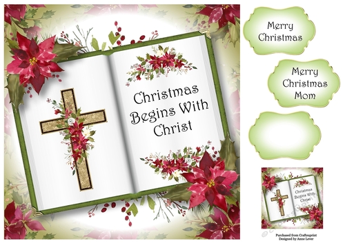 Open Book - Christmas Begins With Christ 8x8