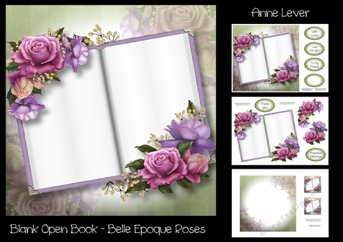 Blank Open Book - Belle Epoque Roses