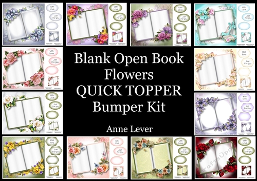 Blank open book Flowers QUICK TOPPER Bumper Kit