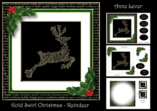 Gold Swirl Christmas - Reindeer