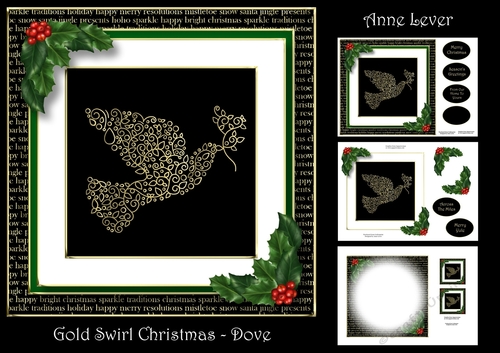 Gold Swirl Christmas - Dove